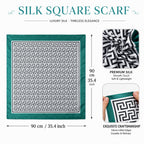 Ahamo Silky Satin Scarf for Women 90 x 90 cm Lightweight Neck Hair Scarf Fashion Square Head Scarf Stylish Neckerchief for Suit Blazers Shirts Handbag Decoration Travel and Daily Wear