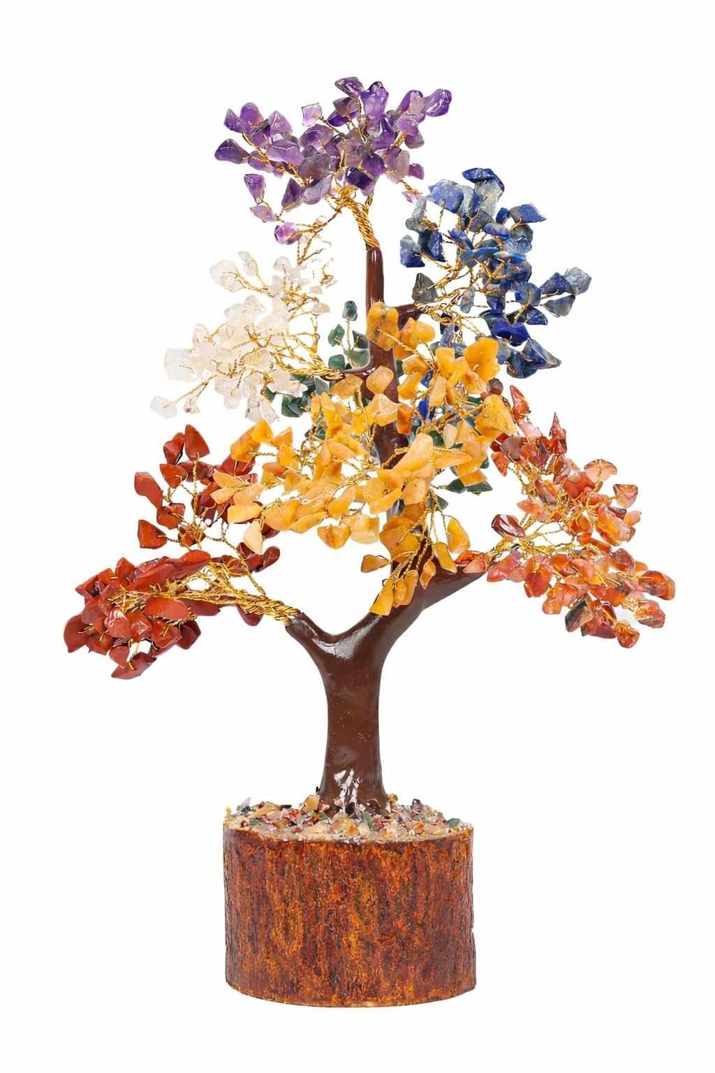 AMOKRI 7 Chakra Crystal Tree with 500 Beads, Feng Shui Healing Crystal Bonsai for Positive Energy, Home Decor, Office Desk, Meditation, Reiki, Vastu and Spiritual Gift