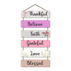 Artvibes Thankful Believe Faith Grateful Decorative Wall Hanging Ornaments | Quotes Decor Item | Wall Accent | Office Decor | Wall Art Print | Inspirational Quotes | Gift Items (WH_3269N)