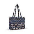 Stylique Large Canvas Jute Cotton Tote Handbag | Stylish Women Shoulder Bag | Premium Office Laptop Shopper with Zipper | Reusable College Travel Casual Work Purse (Blue)