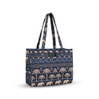 Stylique Large Canvas Jute Cotton Tote Handbag | Stylish Women Shoulder Bag | Premium Office Laptop Shopper with Zipper | Reusable College Travel Casual Work Purse (Blue)