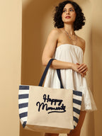 ENSAC Happy Moments Women’s Canvas Tote Bag durable cotton canvas with a printed design Spacious and lightweight, suitable for casual shopping, travel, daily use