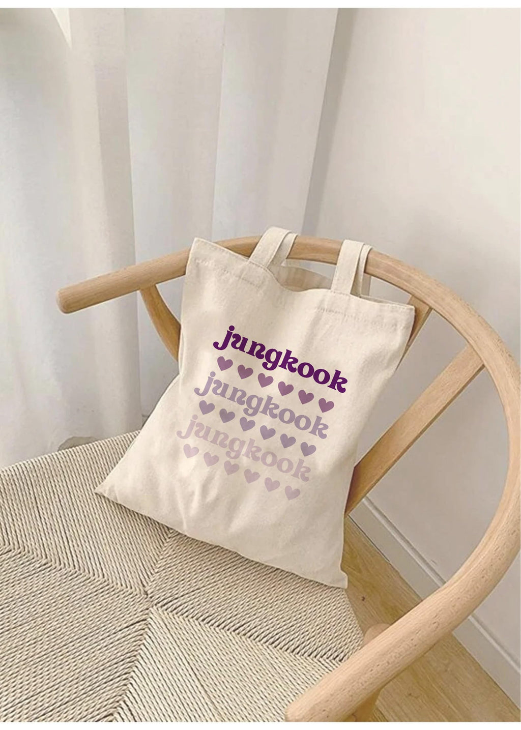 THE UMBRELLA STORE Jungkook BTS Aesthetic Tote Bag for College, Travelling, Shopping, Office, Beach & Daily Use, Ecofriendly & Reusable,