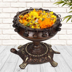ARTVARKO™ Brass Urli Ethnic Traditional Tortoise Urli Decorative Bowl for Flowers Floating Candles Home Office Decor Diwali Gift 8 Inch