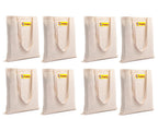 Tumery Cotton Canvas Tote Bag Women Shopping bag, Grocery, Sturdy Bag, Aesthetic Office Bag For Women Reusable 100% Eco-Friendly- Natural (Combo Of 8)