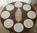 Combo Table Mat and Table Runner Set for Dining Table |Complete Table Cover Set for Plates & Cutlery |Suitable for Home and Everyday Use (Petals Circular + Leaf, 8 pcs + 1 Runner) Kafalo