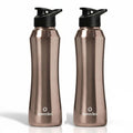 Speedex Stainless Steel Water Bottle 1 Ltr, 1000 ml Metal Bottle For Daily, Office, School, Gym, Travel Use for Men, Women, Kids, Adults-Leak Proof Sipper Cap, BIS Approved, Copper Gold, Set of 2