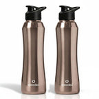 Speedex Stainless Steel Water Bottle 1 Ltr, 1000 ml Metal Bottle For Daily, Office, School, Gym, Travel Use for Men, Women, Kids, Adults-Leak Proof Sipper Cap, BIS Approved, Copper Gold, Set of 2