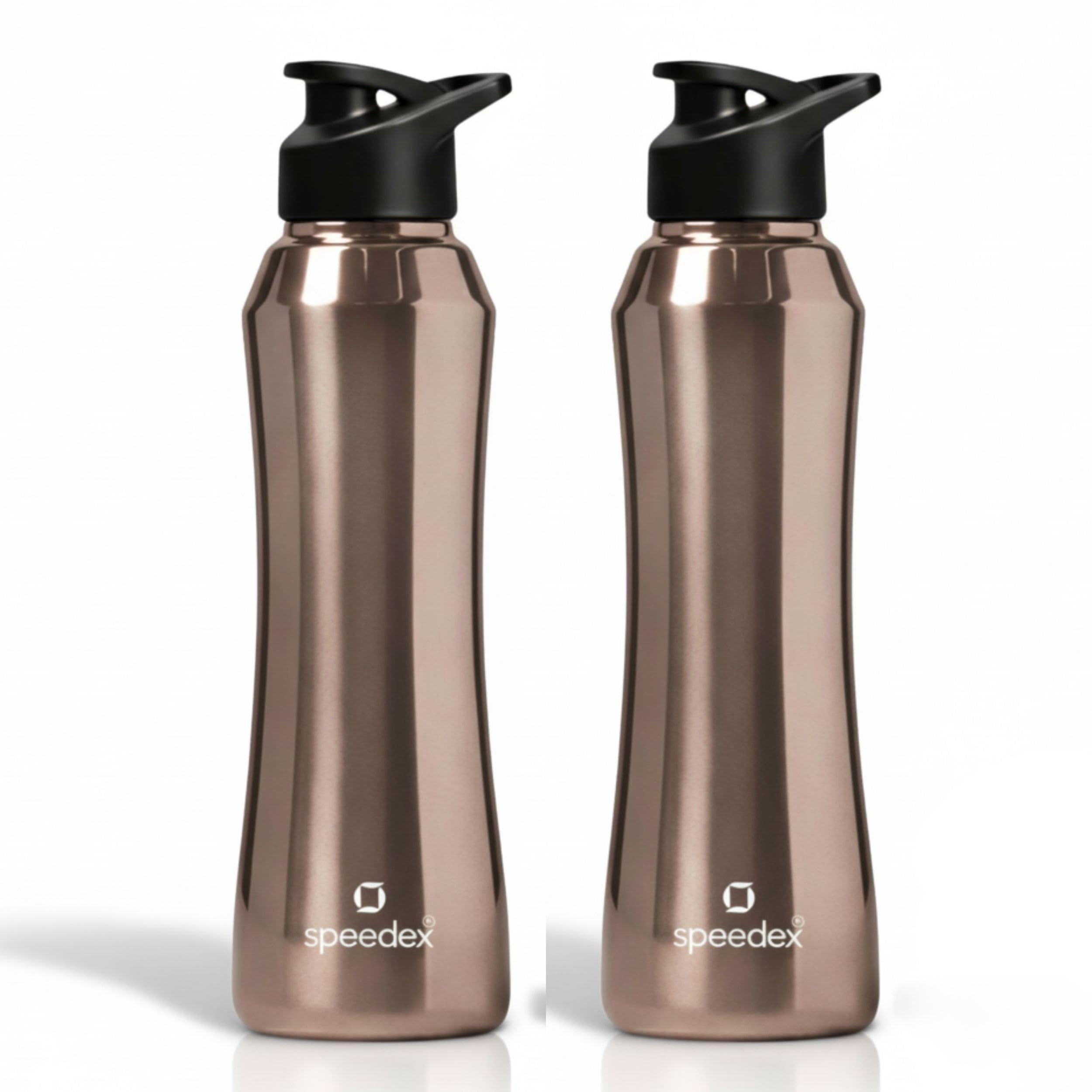 Speedex Stainless Steel Water Bottle 1 Ltr, 1000 ml Metal Bottle For Daily, Office, School, Gym, Travel Use for Men, Women, Kids, Adults-Leak Proof Sipper Cap, BIS Approved, Copper Gold, Set of 2