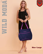WILD MODA Women's Tote & Shoulder Bag (Set of 1) (Blue & Pink)