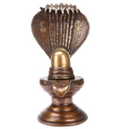 ARTVARKO Big Brass Metal Shivling Idol Murti with Sheshnag Statue for Diwali Gift and Home Mandir Temple Decor Showpiece Height 14 Inches