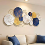 DSH CRAFTING YOUR CURIOSITY Metal Wall Art Wall Sculpture Wall Hanging Showpiece Perfect For Home (18-Circle-Blu)