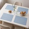 Yelona Premium Faux Leather Placemat Set of 4 | Printed Floral Design, Waterproof & Heat Resistant Table Mat | Non-Slip, Washable for Dining, Kitchen & Home Decor (Sky Blue, 43 x 30 cm) Kafalo