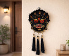 KridayKraft Mahakala Evil Eye Nazar Battu Wall Hanging – Home Entrance & Vastu Protection – Spiritual Door Hanging with Tassels (11 x 25 cm)