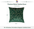 RD TREND® Premium Velvet Cushion Covers Set of 2 | Soft Decorative Throw Pillowcases for Sofa, Bed & Living Room | Cushion Cover 18 inch x 18 inch (45x45cm) Dark Green