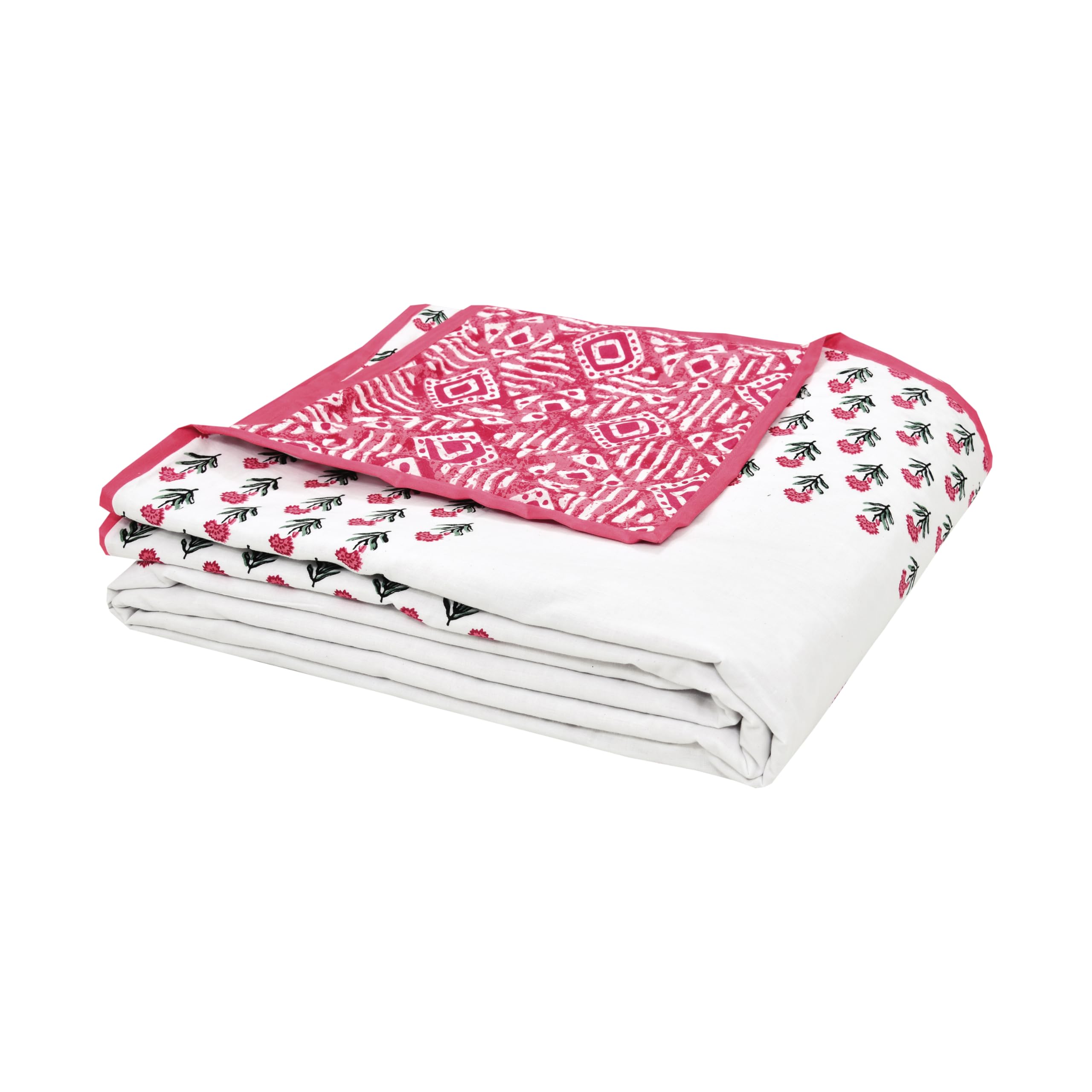 BLOCKS OF INDIA 100% Cotton Dohar King Size Reversible Hand Block Printed Malmal Summer Dohar/Blanket (Color 47) Kafalo