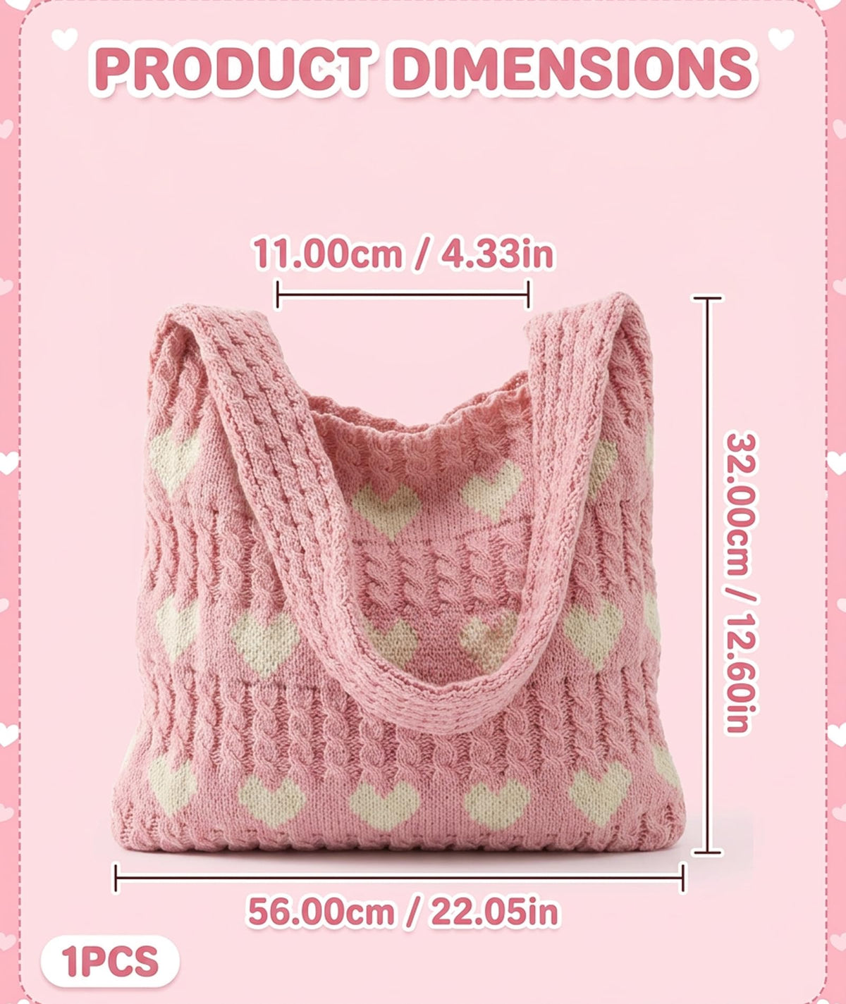 KSAIBINID Crochet Bag, Stylish Tote Bag for Women, Beach Bag for Daily Use and Travel, Pink Woven Openwork Design, Perfect for College Girls and Fashion Enthusiasts