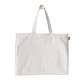 KITES CREATIONS 100% Cotton Shopping Bag, Stylish & Shoulder Tote with Inner Pocket, Perfect for Grocery, Travel, Shopping, Chambray Slub (14”x17.5”x5.5”), Set of 10 - Beige