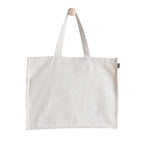 KITES CREATIONS 100% Cotton Shopping Bag, Stylish & Shoulder Tote with Inner Pocket, Perfect for Grocery, Travel, Shopping, Chambray Slub (14”x17.5”x5.5”), Set of 10 - Beige