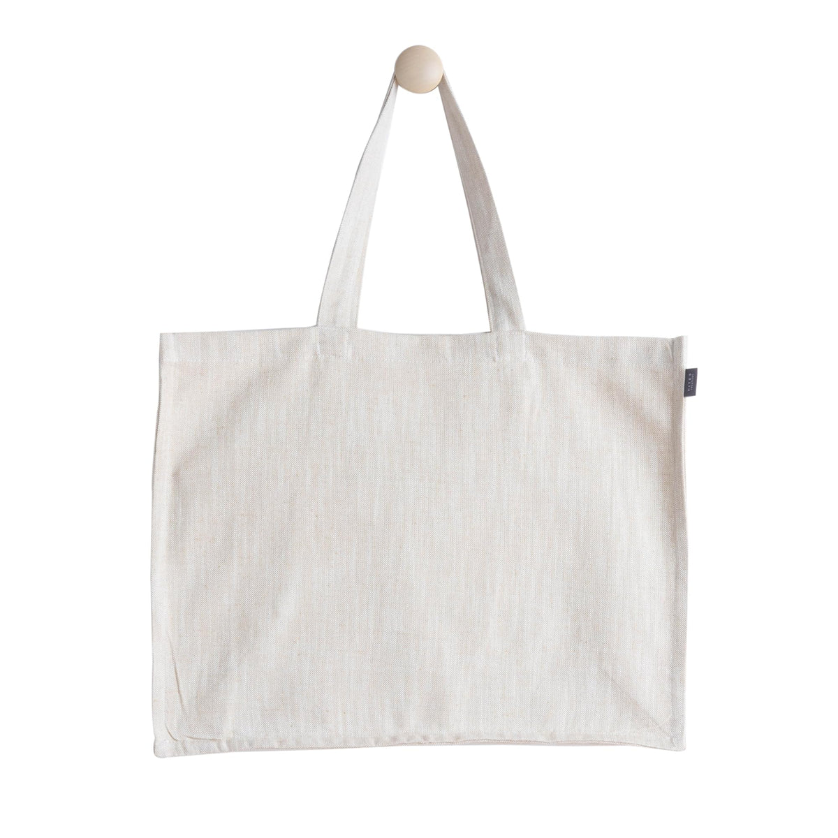 KITES CREATIONS 100% Cotton Shopping Bag, Stylish & Shoulder Tote with Inner Pocket, Perfect for Grocery, Travel, Shopping, Chambray Slub (14”x17.5”x5.5”), Set of 5 - Beige
