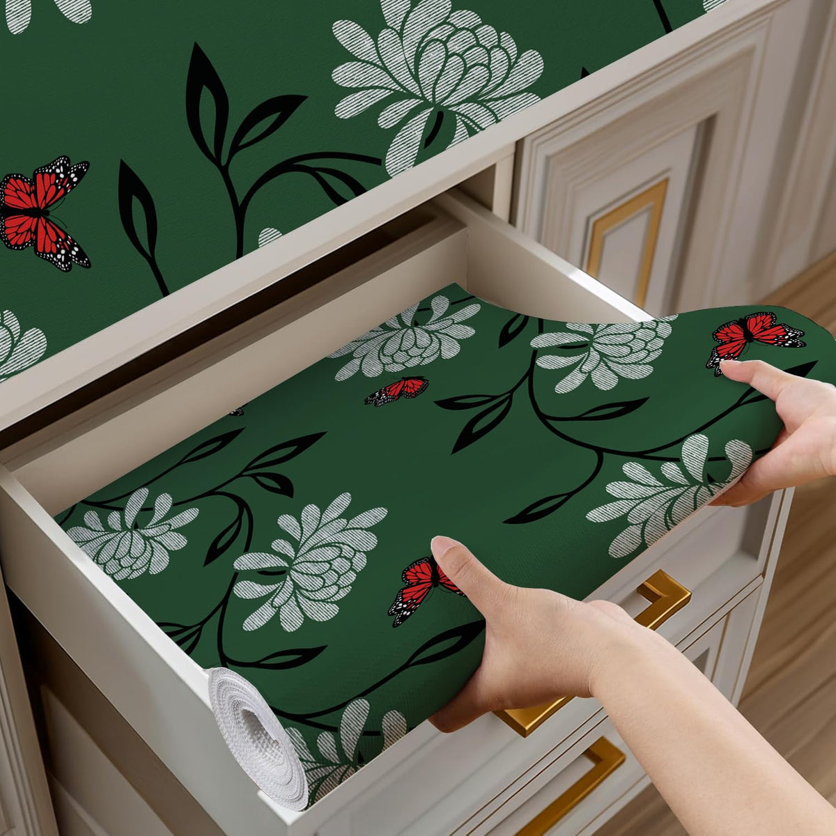 Vocal Store Anti-Slip Kitchen Cabinet Drawer Shelf Mat Liner Sheets Textured Multipurpose 5 Meter Roll, Green - CDOJ9-P37-5M Kafalo