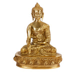 ARTVARKO Brass Buddha Statue in Medicine Mudra Life Story Hand Carved Home Decor Chinese Tibet Buddhism Big Idol for Home Decoration Height 9.5 Inches