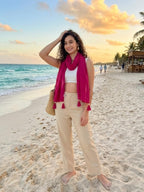 GALE GIRLS Cotton Mulmul Scarf|Scarf for Women|Mulmul Stole|Soft Beach Wrap|Tassel Design|Easily fits 180 * 50cm|Pink