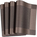 WOODTULA Placemat Set of 4 - Heat and Stain Resistant Dinner Mats - Decor Accessories - Dining Table mat - Washable Table Mats (4-Piece, Brown) Kafalo