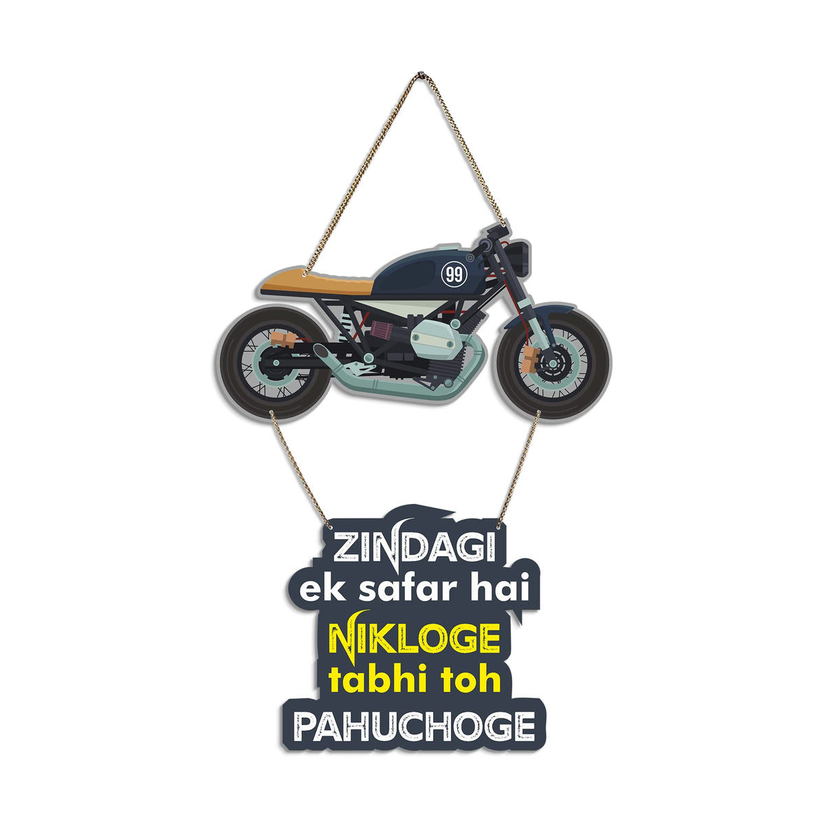 Artvibes Zindagi Ek Safar Hai Printed Wooden Wall Hanging MDF Wall Art | Quotes Decor Item for Office | Wall Sculpture | Traveller Quotes Art | Wall Poster | Home Decor | Unique Gift (WH_5702N)