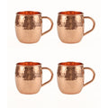 ALCU Copper Mule Mug, Handcrafted Shiny Moscow Mule Beer Mug Cup, Cocktail Serveware, Drinkware & Barware, Ideal for Cocktails, Drinks, & Gifts, Best for Parties (500 ml) Set of 4