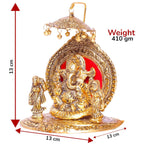KridayKraft Riddhi Shiddhi Ganesha Metal Statue for Temple Mandir Home Office Decorative Idol Murti Religious Gift Article Ganpati ji Sculpture Sowpiece Figurine Sculpture for Decoration & Pooja