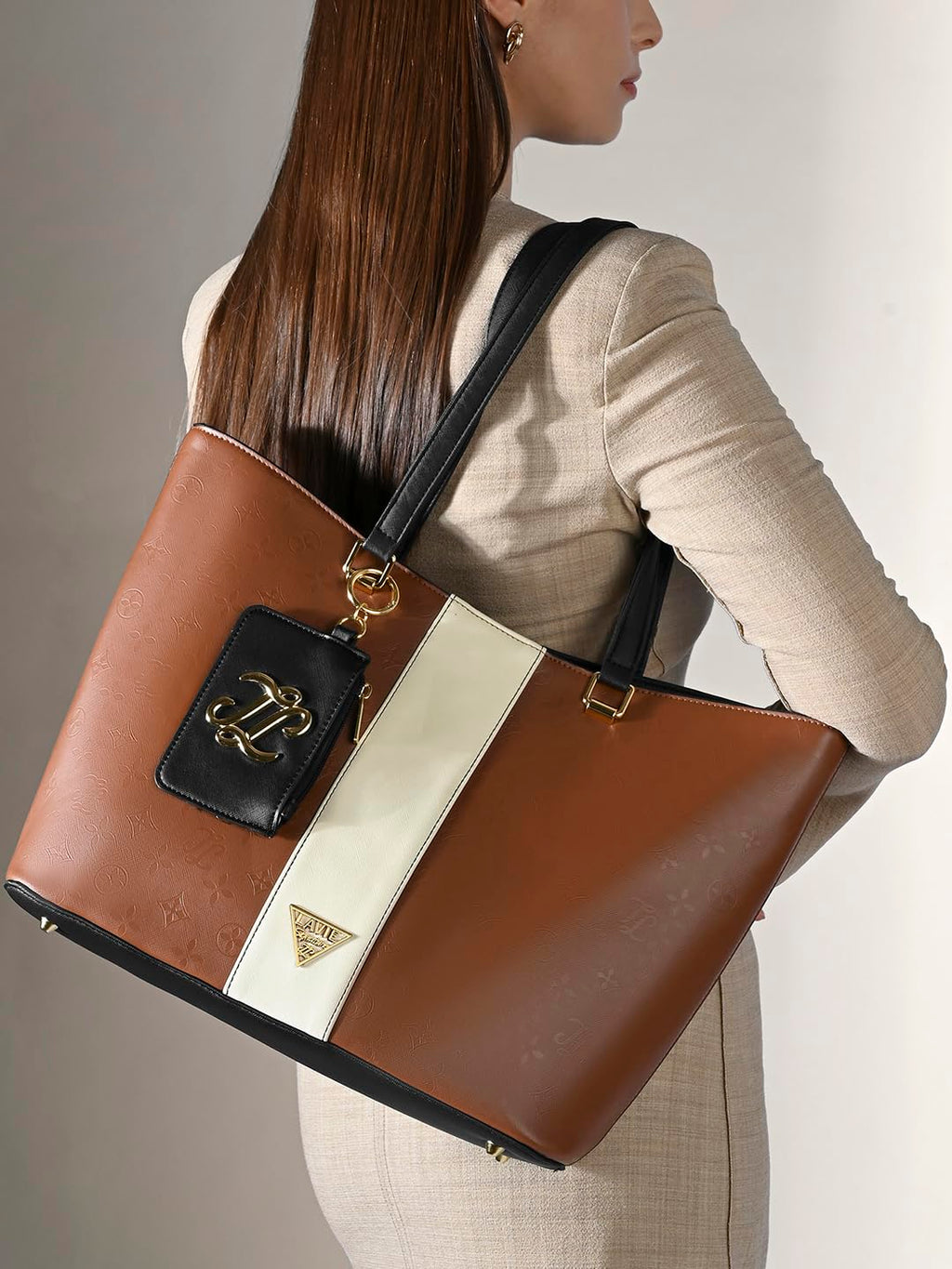 Lavie Signature Women's Edison Colourblock Tote Handbag | Tote Bag for Work | Ladies purse | Stylish Shoulder Bag | Gift for Women