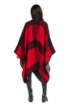 Mud Pie Buffalo Check Toggle Womens Wrap, One Size, Red
