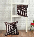 DECOMIZER Jacquard Geomteric Cushion Covers 24 Inch X 24 Inch Set Of 2 Ethnic Motifs 240 TC Cushion Covers,Design- Bricks,Color- Coffee