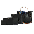 Bagsy Malone Women's Vegan Leather Stylish Tote Bag | Pack of 5 | Ladies Purse Handbag | Womens Day Gift