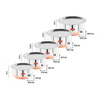 Sumeet Stainless Steel Copper Bottom Belly Shape 5 Pc Tope/Cookware/Pot Set with Lid 1.1Ltr, 1.4Ltr 1.75Ltr, 2.4Ltr, 3Liters (Silver)