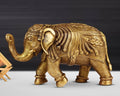 ARTVARKO Brass Elephant Trunk Up Fine Carving Vastu Hathi for Good Luck Success Prosperity Home Decor Marriage House Warming Gift (9 Inches 3.3Kg)