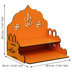 GiftDenaHai Beautiful Wooden Pooja Temple for Home and Office Wall Shelves/Pooja Stand/Sinhasan/Mandir Perfect for Bhakti Pooja Ghar Wooden Temple T106