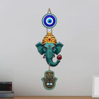 Artvibes Ganpati Bappa Evil Eye Decor Hanging for Home and Office | Nazar Suraksha Wall Art for Entrance Door Living Room Temple | Auspicious Vastu Energy Decorative Housewarming Gift (WH_8561N)