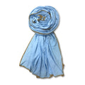 FAHABO Scarf Woman Pleated Viscose Cotton Scarf with Lace Border | Hijab Scarf | Headscarf | Neck Scarf | Stoles | Wraps (2- Light Blue)