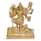 ARTVARKO Brass Kali MATA Murti Maha Kaali with Shiva Idol Adi Shakti Ma Mahakali Kalika Maa Statue 12 Inch Gold Color 1 Pcs.