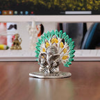 KridayKraft Elegant Mini Ganesh Murti – Divine Lord Ganesh Idol for Home & Office Décor, Intricately Designed Pooja Statue & Spiritual Showpiece for Living Room, Bedroom, Temple (Silver)