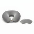 STYIDO Cotton 2 in 1 Foldable Neck Pillow with Eye Mask, Travel Pillow for Car, Train, Flights, Teddy Design, Multi Colour