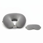 STYIDO Cotton 2 in 1 Foldable Neck Pillow with Eye Mask, Travel Pillow for Car, Train, Flights, Teddy Design, Multi Colour