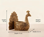 Kridaykraft Aluminum Peacock Pair Tealight Candle Holder Set | Gold Finish Traditional Decorative Showpiece for Home Decor, Diwali Diya, Living Room, Table Centerpiece & Festive Gifting (Set of 2)