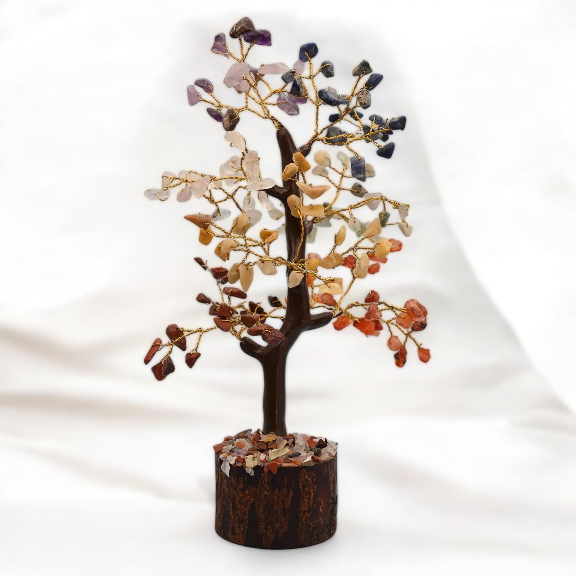 KariGhar® Seven Chakra Natural Healing Feng Shui Crystal Bonsai Tree for Home | Office | Gifting & Decor GD0001 (150 Beads)