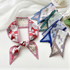 PALAY® 5pcs Hair Scarf Silk Scarf for Women Stylish Assorted Floral Print Neck Scarves & Headband Scarfs for Hair Styling or Handbag Ribbon Accessories - 34x2.7 Inch