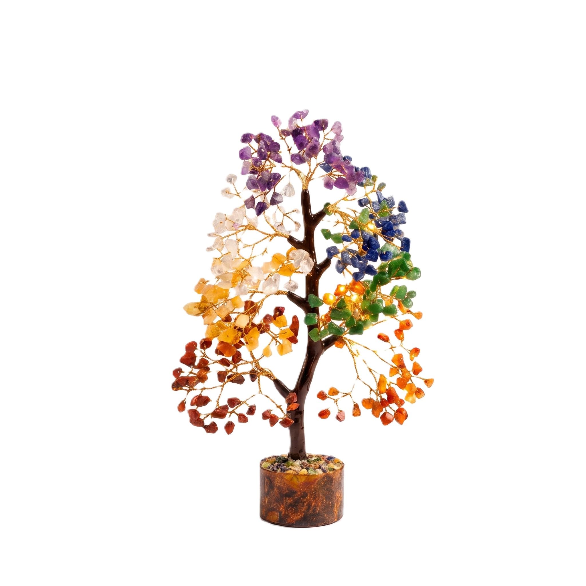 7 Chakra Crystal Tree for Positive Energy & Home Decor | Natural Gemstone Money Tree for Reiki Healing, Feng Shui & Vastu | Handcrafted Crystal Bonsai Showpiece for Office Desk, Living Room & Gift