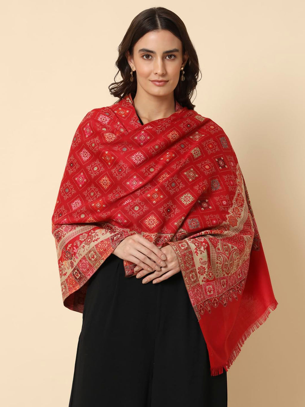 Pashmoda Women Chaman Kaani Woven Design Shawl (Size: 101 X 203 Cms)