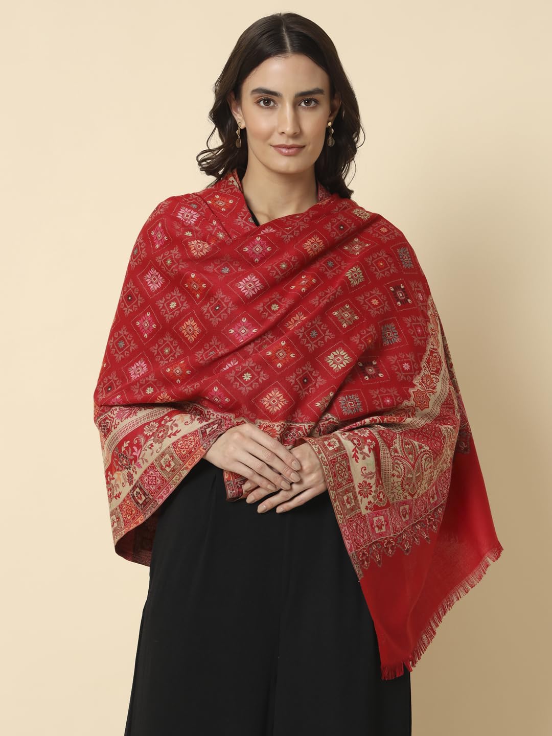 Pashmoda Women Chaman Kaani Woven Design Shawl (Size: 101 X 203 Cms)